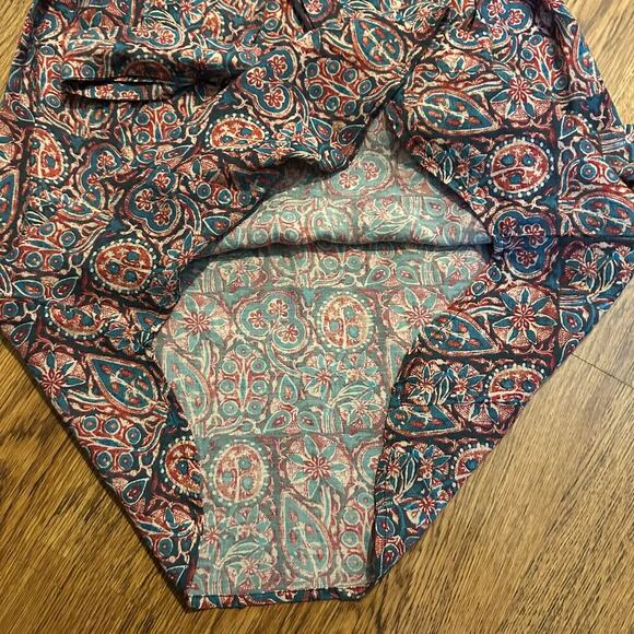 Figue bohemian unlined 3/4 sleeve multicolor print light weight dress XS cotton - Picture 4 of 10